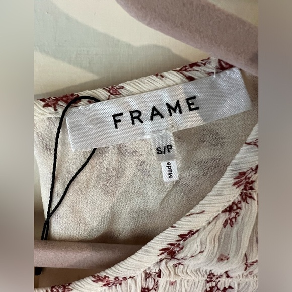 Frame Floral Pleated Blouse S - Picture 4 of 10